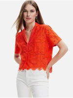 Orange Desigual Preston Lace Shirt - Women