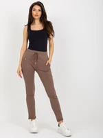 Brown women's sweatpants with straight legs