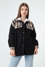 Lafaba Women's Beige Plaid Pattern Jacket