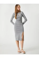 Koton Knitwear Skirt Midi With Slits Detailed and Ribbed