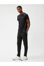 Koton Basic Trousers With Pockets, Tie Waist Stitching Detail.