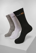 Fuck Off Socks 3-Pack Black/White Light Grey