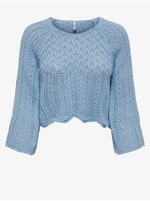 Blue Ladies Cropped Sweater ONLY Nola - Women