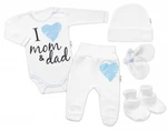 5-ti dílná soupravička do porodnice I love mom &amp; dad, kluk, Baby Nellys, vel. 56 (1-2m)