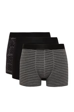 DEFACTO Men's Striped 3-Pack Boxer