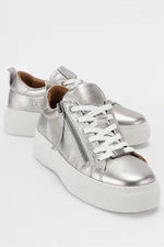 LuviShoes ALLIE Platinum Genuine Leather Women's Sneakers