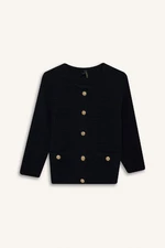 DEFACTO Regular Fit Crew Neck Textured Buttoned Cardigan