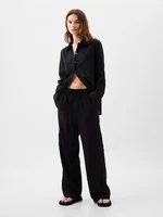 GAP Linen Trousers Wide-Leg Cargo - Women