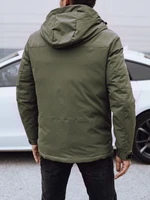 Men's winter jacket with hood green Dstreet