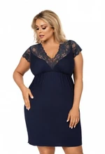 Donna Tess tmavě modrá plus size Noční košilka 48/4XL