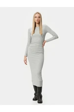 Koton Midi Dress Crew Neck Long Sleeve Slim Fit