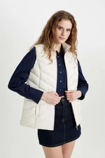 DEFACTO Water Repellent Puffer Vest Stand Collar Quilted Zippered Pocket Seasonal