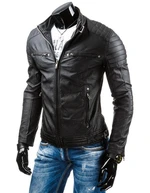 Black men&#039;s leather jacket TX3247