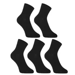 5PACK Styx ankle bamboo black socks