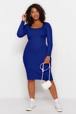 Trendyol Curve Saks Corduroy Knitwear Plus Size Dress