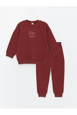 LC Waikiki Crew Neck Long Sleeve Printed Baby Boy Sweatshirt and Sweatpants 2-Piece Set