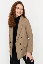 Trendyol Cream Beige Oversize Woven Blazer Jacket