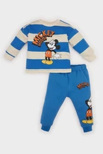 DEFACTO Baby Boy 2-Piece Set Disney Mickey & Minnie Crew Neck Sweatshirt Sweatpants