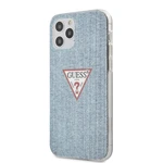 Guess Denim Triangle Zadní kryt GUHCP12MPCUJULLB Apple iPhone 12/12 Pro 6.1 light blue