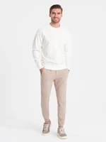 Ombre CARROT men's structured knit sweatpants - beige