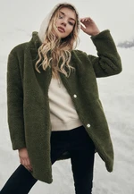 Women's Oversized Sherpa Coat Olive