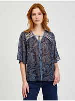 Dark blue Women's Patterned Blouse ORSAY - Women