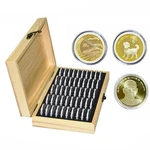 Wooden Coin Case Coin Protection Capsules Holder Storage Box Container For Storing 40 Coins100 Banknotes