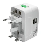 All in One International Plug Adapter AC Power Charger Adapter 2 USB Port World Travel Universal AU US UK EU Converter