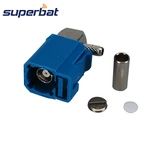 Superbat Fakra Z Waterblue /5021 Female Right Angle Neutral Code Crimp Connector for Cable RG316 RG174 LMR100