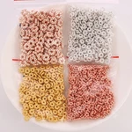 100/200/500/1000pcs 4mm Flower Spacer Bead Gold Plated CCB Snowflake Loose Spacer Beads For Jewelry Making DIY Bracelet Supplies