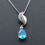 Brass Blue Zircon and Pendant Classic Retro Pop