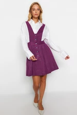 Trendyol Damson Mini Gilet Woven Button Detailed Woven Dress