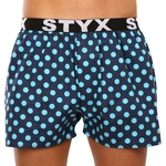 Turquoise-blue men's polka dot shorts Styx Polka Dots