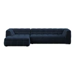 Niebieski aksamitny narożnik Windsor & Co Sofas Vesta, lewostronny