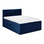 Niebieske łóżko boxspring ze schowkiem 180x200 cm Mimicry – Mazzini Beds