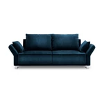 Granatowa 3-osobowa sofa rozkładana z aksamitnym obiciem Windsor & Co Sofas Pyxis