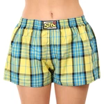 Blue and yellow women's plaid boxer shorts Styx
