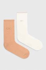 Ponožky Calvin Klein 2-pack dámské, růžová barva, 701228101