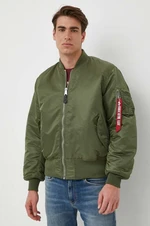 Oboustranná bomber bunda Alpha Industries MA-1 pánská, zelená barva, přechodná, 100101.01