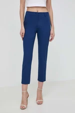 Kalhoty Weekend Max Mara dámské, tmavomodrá barva, fason cargo, high waist, 2415131032600