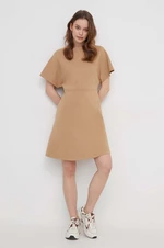 Šaty Tommy Hilfiger béžová barva, mini, WW0WW41271