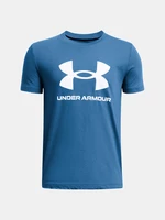 Petrolejové klučičí tričko Under Armour UA B Sportstyle Logo SS