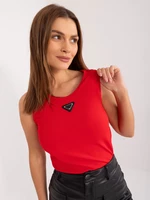 Red Casual Striped Women's Top