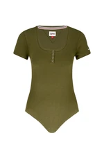 Tommy Jeans Bodysuit - TJW RIB HENLEY BODYSUIT green