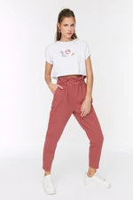 Trendyol Suszona róża z wysokim stanem Elastyczna talia Relaxed Mom Jeans