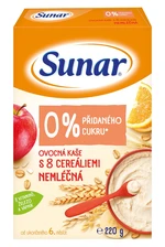 SUNAR ovocná nemléčná kaše s 8 cereáliemi 220 g