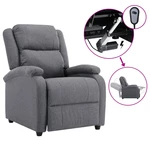Electric TV Recliner Chair Dark Gray Fabric