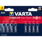 Batéria alkalická Varta Longlife Max Power AAA, LR03, blistr 8ks (4703101418) alkalická batéria • 8 ks v balení • typ AAA • napätie 1,5 V • použitie: 