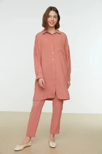 Trendyol Powder Powder Button Detailed Shirt-Pants Woven Suit