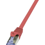 LogiLink CQ3014S RJ45 sieťové káble, prepojovacie káble CAT 6A S/FTP 25.00 cm červená samozhášavý, s ochranou 1 ks